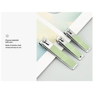 다채로운 색상의 3피스 스테인리스 스틸 손톱깎이 세트, 넓은 투입구, 휴대용 손톱깎이 - Product Image 2