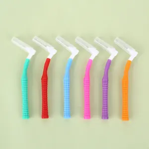 Sikat gigi Interdental pembersih gigi bentuk L, produk sikat gigi dengan bulu lembut