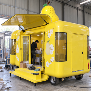 Custom Pear-Themed Mobile Food Trailer with Large Serving Window Fruit Juice Beverage Ice Cream Kiosk for Sale - Product Image 4