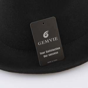 Chapeau Fedora en Laine H7221 pour Homme, Noir, Style Homburg, pour Adultes, Hommes, Style Jazz Bouclé, Uni, pour Tenue Décontractée en Extérieur - Product Image 5