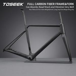 TOSEEK 碳纤维公路车架组 T800 碟刹 全内线走线 700C 穿轴式 �apered BSA Di2 OEM ODM 专业定制标志工厂 - Product Image 1