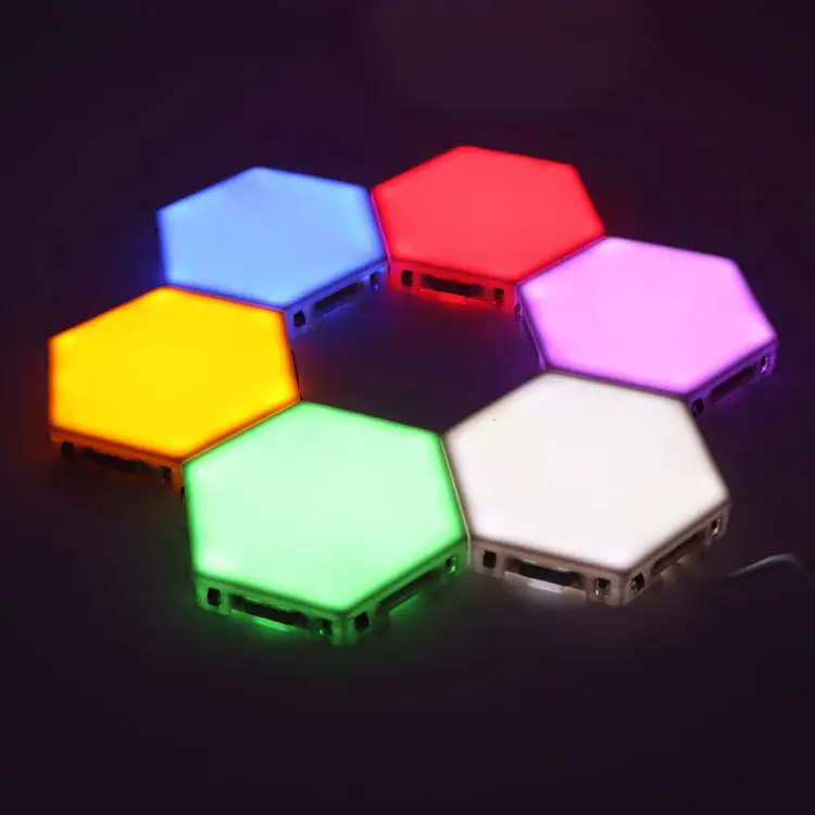 Quantum Light Touch Sensor Night Lights LED Hexagon Light Magnetic Modular Touch Wall Lamp Creative Home Decor Color Night Lamp