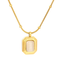 Colliers pendentifs en acier inoxydable plaqué or 18 carats PVD, étanches, avec breloques cœur, étoile et pierres précieuses, pour femmes - Vente en gros