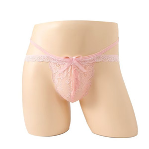 Ropa Interior Masculina, Tanga de Encaje, Color Rosa, Cintura Baja, Spandex, Lencería Erótica - Product Image 1