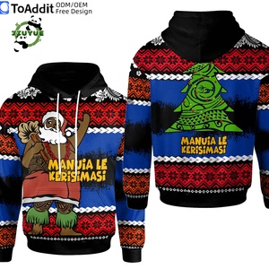 Sudadera con Capucha para Hombre con Estampado de Papá Noel Hawaiano, Cómoda y Ajustada, Venta al Por Mayor - Product Image 1