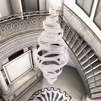 Lustre en cristal en spirale de luxe personnalisé pour hôtel, luminaire suspendu vertical multi-anneaux pour hôtel, villa, hall d'entrée, escalier