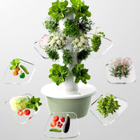 Système de culture hydroponique vertical facile et de grande taille avec éclairage LED, couvercle en PVC/PE et pompe incluse pour légumes-feuilles - Agriculture verticale