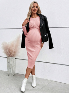 King Mcgreen Star Robe pour femmes enceintes, robe <span class=keywords><strong>enceinte</strong></span> à manches longues transfrontalière, élégante jupe tricotée automne et hiver - Product Image 6