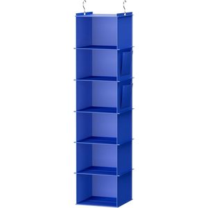 Organisateur de placard suspendu à 6 étagères bleues pour rangement derrière les portes et sur les murs, en tissu non tissé pour un rangement bien organisé - Product Image 1