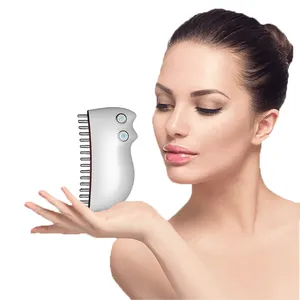 Custom Logo Beauty Supplies Mini Thermal Scalp Hair Massage Electric Heating Ems Gua Sha Hot Comb