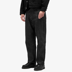 กางเกงยีนส์วินเทจผ้าฝ้ายแท้ 100% รุ่นคัสตอมเฮฟวี่เวท ขอบแดงคุณภาพสูงสำหรับฤดูหนาว ยีนส์เดนิมญี่ปุ่นสีดำดิบสำหรับผู้ชาย - Product Image 3