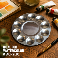 Xin Bowen Promotion Vente en Gros Personnalisée Palette Ronde en Métal Aluminium à 10 Pots pour Peinture à l'Huile, Plateau pour Aquarelle, Palette à Fard à Joues – Vente Directe Usine