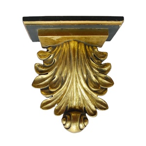Splendida Mensola da Parete in Stile Art Deco <span class=keywords><strong>Vintage</strong></span> con Foglia d'Oro, in Poliresina Resistente per Arredamento Casa - Product Image 1