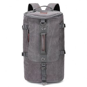 Wholesale Custom Logo Canvas Student Duffle <b>Backpack</b> Unisex Portable Outdoor Travel Bag Zipper Simple Design Leisure <b>Backpack</b> - Product Image 4
