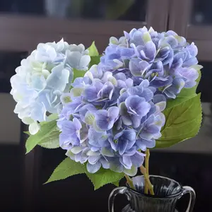 Impression 3D de fleurs en soie d'hortensias violets au toucher réel arrangement de fleurs de mariage artificielles pour décoration florale