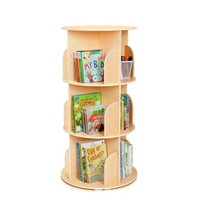 Étagère rotative en bois, bibliothèque simple pour la maison, étagère à livres illustrés pour étudiants, meuble de rangement pour livres en bois massif à plusieurs niveaux sur pied - Product Image 5