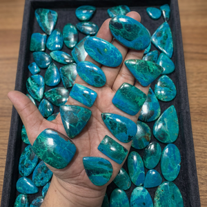 MAHNAJGEMS Shattuckite Malachite Cabochon AAA Quality Blue Green Loose stone for Jewelry Making Wholesale USA UK Germany Buyers, - Product Image 1