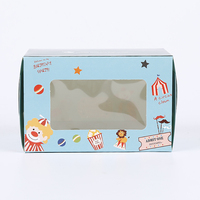Boîte à gâteaux en carton avec impression personnalisée, carton de qualité alimentaire, emballage Transparent, mignon, pour enfants, 10 unités