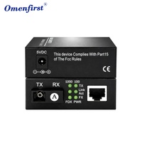 Konverter Gigabit Ethernet ke Serat Optik 1 RJ45 1 SC BiDi Port TX1310nm RX1550nm 1000Mbps Media Converter Pasangan A/B DC 5V