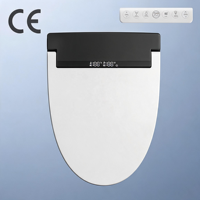 Siège de toilette intelligent en forme de V avec couvercle chauffant électronique à fermeture lente certifié CE, télécommande, auto-nettoyant, mode éco
