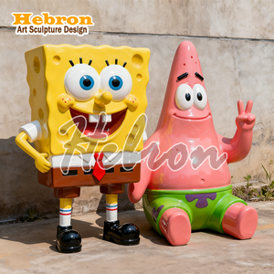 Escultura de Anime en 3D Personalizada a Tamaño Real, Estatua de Fibra de Vidrio de <span class=keywords><strong>Bob</strong></span> <span class=keywords><strong>Esponja</strong></span>, Modelo de Patricio Estrella y Sr. Cangrejo, Hecha a Mano para <span class=keywords><strong>Navidad</strong></span> - Product Image 2