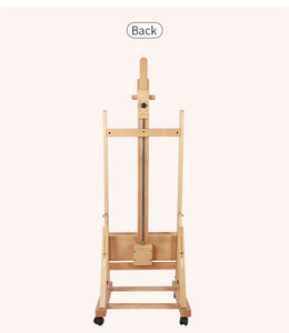 <span class=keywords><strong>Chevalet</strong></span> d'artiste de studio à cadre en H, grand, réglable par manivelle, pour <span class=keywords><strong>peinture</strong></span>, avec quatre roues, bascule et tiroir - Product Image 3