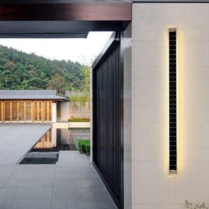 Dài ngoài trời hiện đại LED tường ánh sáng không thấm nước IP65 năng lượng mặt trời Powered lịch thi đấu hình chữ nhật Frosted Trắng Acrylic năng lượng mặt trời bức tường dài ánh sáng - Product Image 3