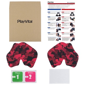 PlayVital Black Red Camouflage Anti-Skid Sweat-Absorbent Professional Textured Soft Rubber Pads Handle <b>Grips</b> for PS5 <b>Controller</b> - Product Image 2