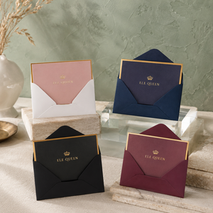 Carte de remerciement élégante personnalisée avec enveloppe pour les marques de bijoux, la reconnaissance client et l'emballage cadeau, accessoire pour magasin de cadeaux - Product Image 1