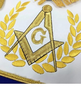 Wholesale Masonic Blue Lodge <b>Apron</b> With Fringe Collar, Gauntlets Cuff <b>Apron</b> Set Masonic Past Master <b>Apron</b> - Product Image 4
