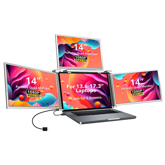 Portable Monitor for Laptop With 3 Screen Laptop 14 Inch Triple Laptop Monitor