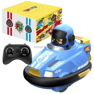 Mobil Remote Control untuk dua balita, mobil RC bemper RC Stunt mobil tempur dengan Driver bouncing