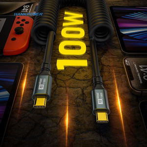 U hình dạng pd3.2 pd100w Loại C để Loại C mùa xuân cuộn dây nhanh sạc cáp dữ liệu 20gbps 8K 60Hz usb3.2 Cáp - Product Image 6