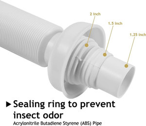 Fabricante Profesional de Accesorios de Baño, Tubería de Desagüe Retráctil para Lavabo, Manguera de Drenaje Corrugada, Conexión de Plástico en Forma de S - Product Image 4