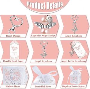 Ready to Ship 30 Sets Angel Keychain Favors Bulk Crystal Angel Wing Pendant Organza Bag Thank You Tag Funeral Memorial Gifts - Product Image 3
