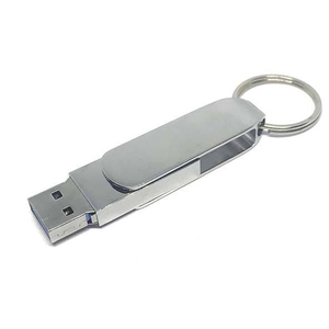 Llavero USB Giratorio de Metal Puro al por Mayor, Unidad Flash USB de 16GB 32GB 64GB Plateada, con Logotipo Personalizado - Product Image 5