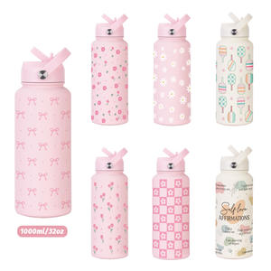 Cadeau personnalisé <span class=keywords><strong>pour</strong></span> la fête des mères : Bouteille d'eau isotherme en acier inoxydable de 32 oz avec paille et brosse, idéale <span class=keywords><strong>pour</strong></span> maman, cadeau d'extérieur - Product Image 2