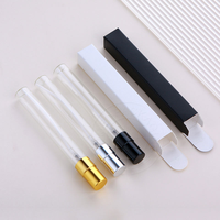 Vente en gros de flacons de parfum en verre de 10 ml avec pulvérisateur en aluminium, atomiseur rechargeable, flacon de parfum vide transparent avec boîte personnalisée