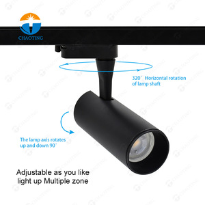 Hệ Thống Chiếu Sáng Đường Ray Nhôm Giá Rẻ Trần Siêu Thị Màu Trắng Đen Gu10 Đèn Rọi Đèn <span class=keywords><strong>Led</strong></span> Thương Mại Trong Nhà - Product Image 3
