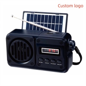 Altavoz Portátil con Radio BT y Energía Solar, Bajos Potentes, Sintonización Automática FM, Ranura para Tarjeta USB, para Uso en Interiores y Exteriores - Product Image 1