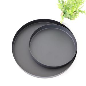 Fabrika mat siyah İskandinav Metal yuvarlak parti otel servis ve depolama tepsisi - Product Image 5