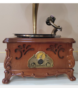 Legno vintage giradischi con altoparlante bluetooth retro hifi giradischi con altoparlanti super bassi altoparlanti 1950s con radio TF FM - Product Image 4