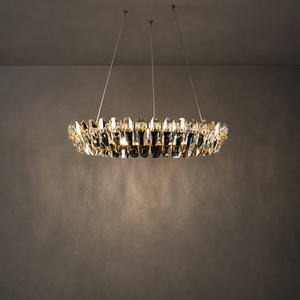 Modern Circular Crystal Hanging Lamp Prism Crystal <b>Decoration</b> Pendant <b>Light</b> For Living Space - Product Image 1