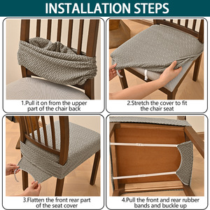 Fundas elásticas impermeables para asiento de <span class=keywords><strong>Silla</strong></span>, fundas para sillas de <span class=keywords><strong>comedor</strong></span> lavables extraíbles, fundas para cojines de asiento antipolvo - Product Image 2