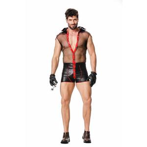Men's <b>Sexy</b> Demon <b>Doctor</b> Bodysuit With Gloves And Syringe Costume For Halloween Role Play Tight Fit PU Material - Product Image 5