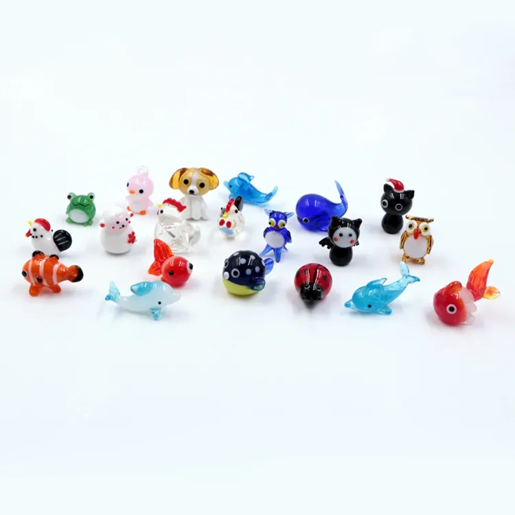 High Quality Mixed Design Miniature Small Blown Murano Glass Animal Figurine Wholesale