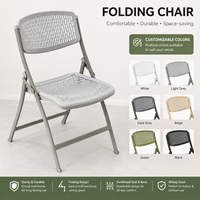 Chaise pliante ventilée en plastique avec structure métallique, chaise d'événement pliable respirante et ajourée pour mariage en extérieur, formation, réunion