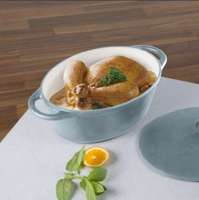Plat à gratin ovale en fonte de 11 x 8 pouces