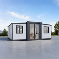 Maison conteneur pliable et extensible de 20 pieds, isolée avec panneaux sandwich EPS, bureau de luxe, hôtel, résistant aux ouragans, pour chantier/camp