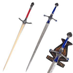 Espada de Doble Luna de Caballero, Espada de <span class=keywords><strong>Elden</strong></span> <span class=keywords><strong>Ring</strong></span>, Espada de Laina, Metal Fundido Electrochapado, Réplica COS <span class=keywords><strong>1</strong></span>:<span class=keywords><strong>1</strong></span> Sin Filo - Product Image 1